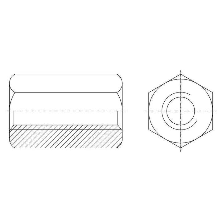 Metalna matica ŠESTEROKUTNE SPOJNICE VISINE 3 D M12 ZN-0