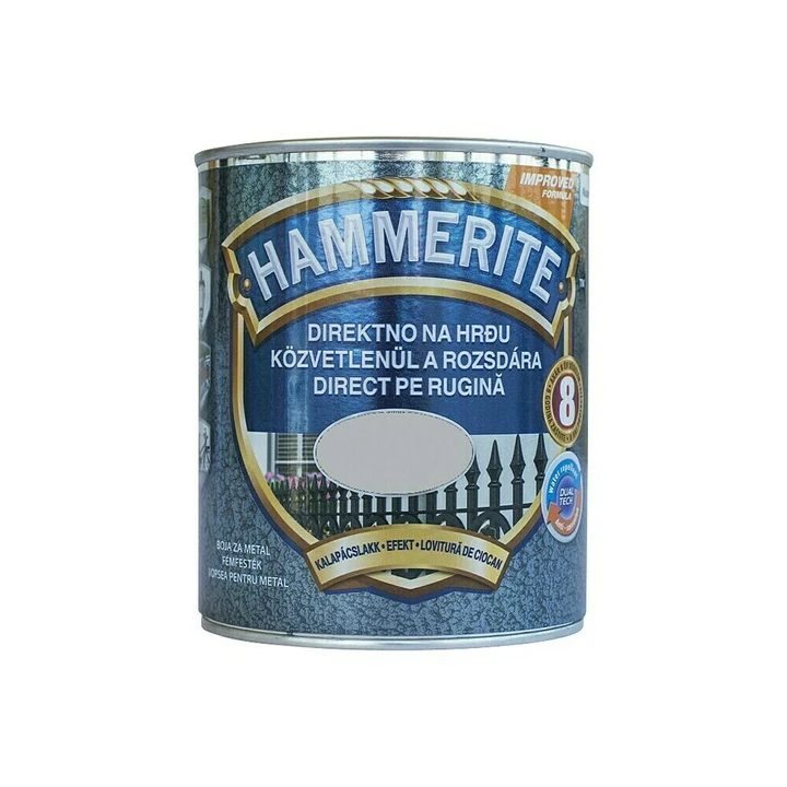 Boja za metal HAMMERITE HAMMERED - EFEKT LAK MAX SREBRNOSIVA 0,25L-0