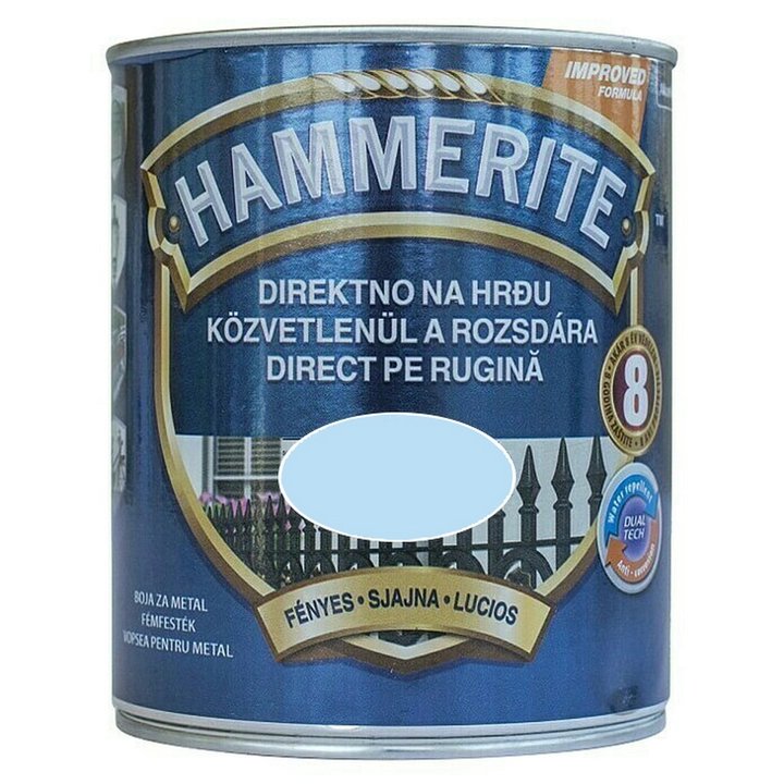 Boja za metal HAMMERITE SMOOTH - SJAJNI LAK CRNA 0,25L-2