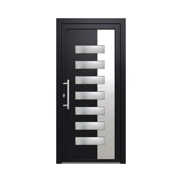 PVC ulazna vrata SAMOPEV LUXY 70 100x210 INOX L ANTRACIT-0