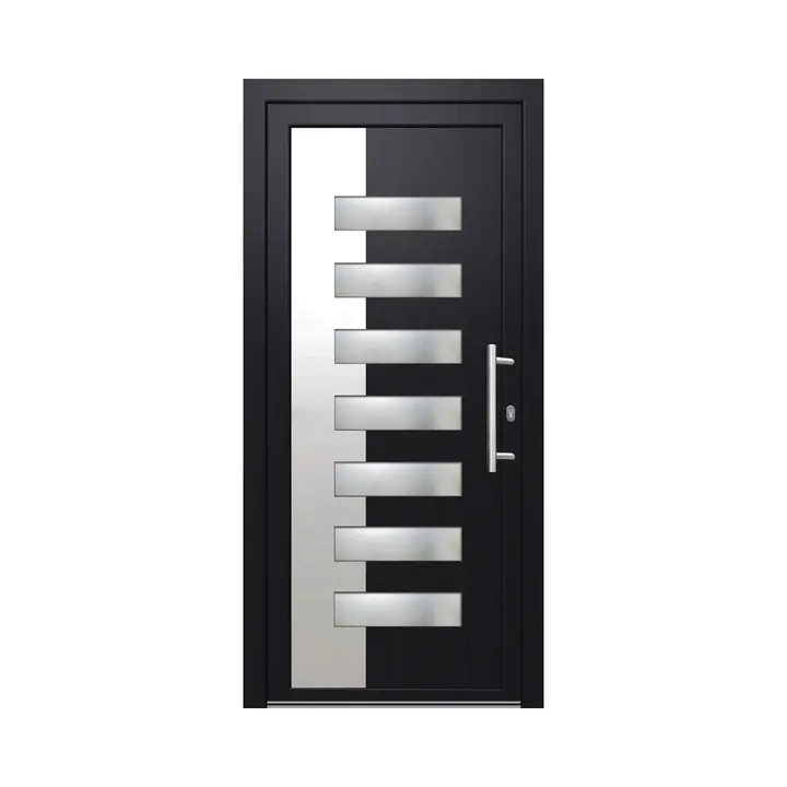 PVC ulazna vrata SAMOPEV LUXY 70 100x210 INOX D ANTRACIT-0