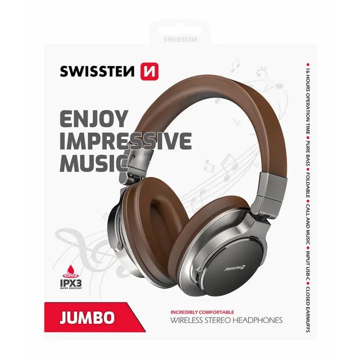 Žičane slušalice SWISSTEN BLUETOOTH, MIKROFON, HANDSFREE, JUMBO-1