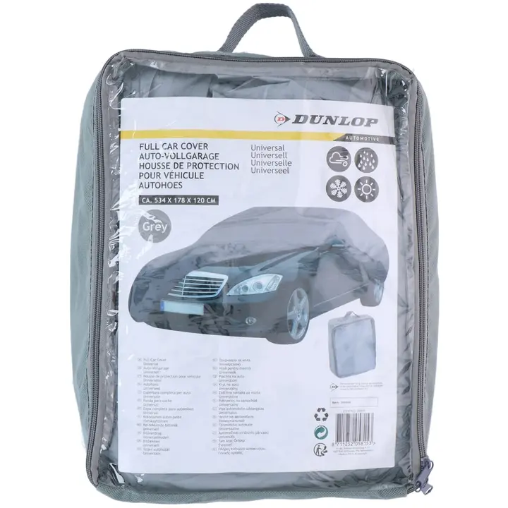 Cerada za auto Dunlop univerzalna XL 534x178x120cm siva-1