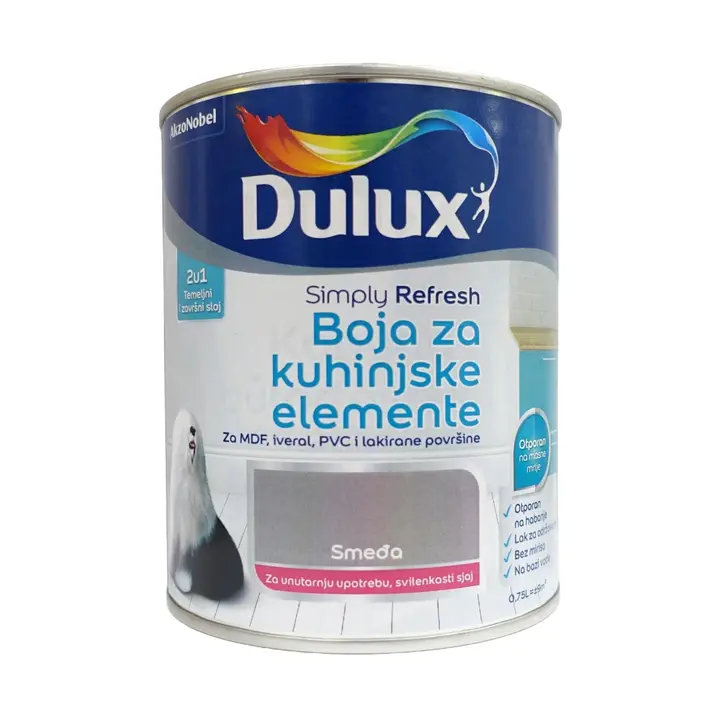 Specijalna boja za zid Dulux simply refresh boja za glatke površine smeđa 0,75l-0
