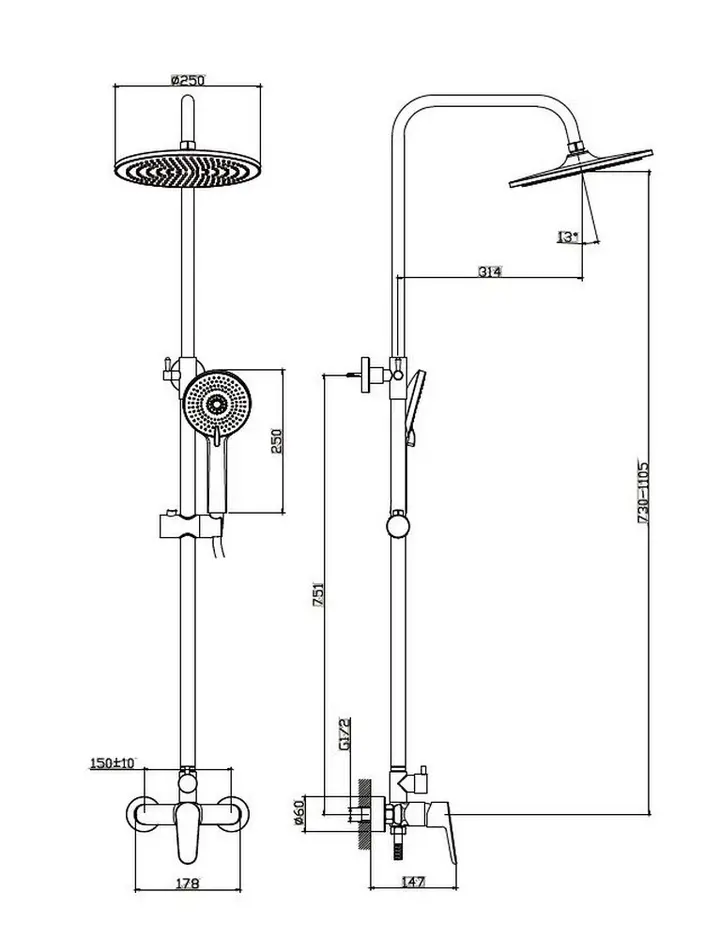 Set za tuš Schmidler Bonn-1