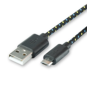 TELEFON KABEL SBOX USB->MICRO USB 1M CRNI PLETENI