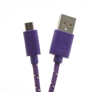 TELEFON KABEL SBOX USB->MICRO USB 1M LJUBIČASTI PLETENI