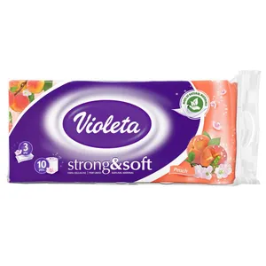 Toaletni papir Violeta 10/1 troslojni strong&soft breskva