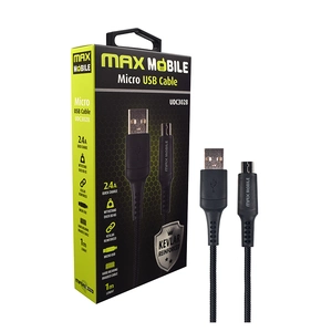 MAXMOBILE KABEL MICRO USB KEVLAR BLACK 2.4A QC 1M
