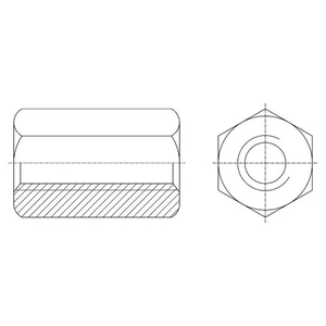 Metalna matica ŠESTEROKUTNE SPOJNICE VISINE 3 D M12 ZN-0