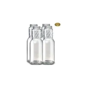 Staklena boca VETRO JUICY 1L + ZATVARAČ 4 KOM