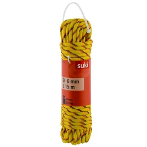 Uže SUKI ŽUTO-CRNO-CRVENO 6mm 15m