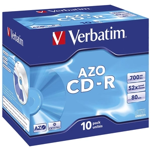 MEDIJI ZA SNIMANJE CD -R VERBATIM -R 700/80 52x JC AZO CRYSTAL 43327