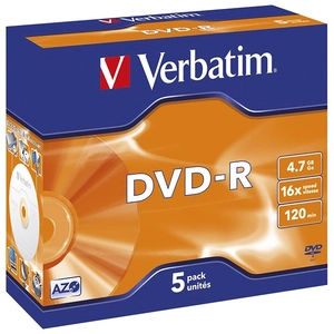 MEDIJI ZA SNIMANJE DVD -R VERBATIM -R 4,7/120 16x JC MAT SILVER 43519