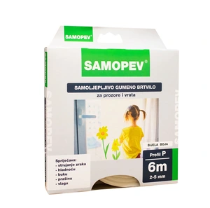 Traka za brtvljenje SAMOPEV GUMENA BIJELA PROFIL P, 6M