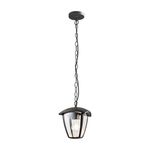 Stropna rasvjeta FEROTEHNA LANTERNA 1xE27 60W BLACK 4 GLASS