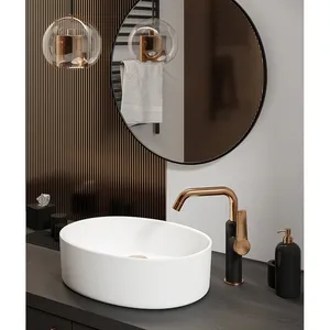 Miješalica za umivaonik Kuchinox Alanis crna/rose gold sa pop-up sifonom-1