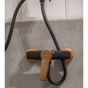 Miješalica za tuš kadu Kuchinox Alanis crna/rose gold-1