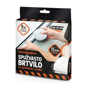 Traka za brtvljenje TEXO SPUŽVASTO 8MX15MM BIJELO