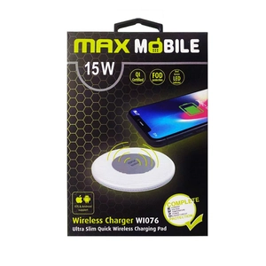 MAXMOBILE BEŽIČNI PUNJAČ WI-076 QC QUICK CHARGE 15W BIJELI