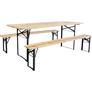 Drvena vrtna garnitura pivska Ale 200x70 cm + 2 klupe