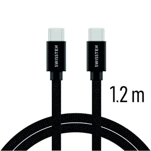 SWISSTEN KABEL USB-C/USB-C, PLATNENI, 3A, 1.2M, CRNI