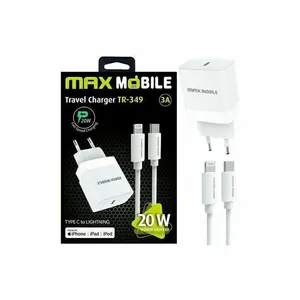 MAXMOBILE KUĆNI PUNJAČ PD QC 3.0 SET 2U1 TYPE C+KABEL TR349