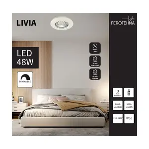 Stropni ventilator Ferotehna 48W 6350lm 3000-6500K ,48,6cm ,daljinski upravljač LIVIA-2