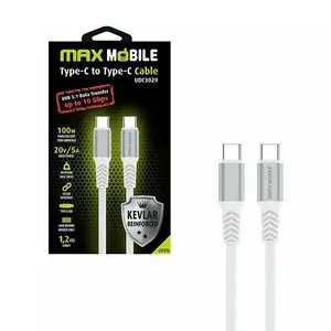 MAXMOBILE C-TYPE UDC3029 KEVLAR WHITE 3.1GEN.100W 5A 1.2M