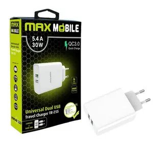 MAXMOBILE KUĆNI ADAPTER QC 3.0 QUICK CHARGE DUAL USB TR-255 5.4A,30W
