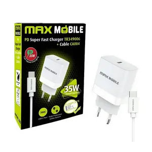 MAXMOBILE KUĆNI PUNJAČ PD SUPER FAST CHARGE 2U1 TYPE C+KABEL, TR349006 35W