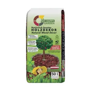 Dekorativna kora Happy garden ukrasna, crvena, 50 L 10-40 mm