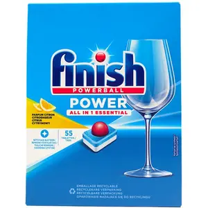 Deterdžent za posuđe Finish tablete Power All in One Essential Lemon, 55 kom