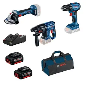 Aku bušilica Bosch combo kit GSR 185-LI + GWS 180-LI + GBH 180-LI + torba