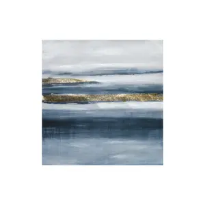 Slika na platnu Plavo zlatni apstrakt 80x80 cm