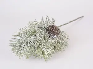 Rezano cvijeće Grana bora 40 cm, snježno/bijela