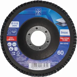 Brusna ploča lamelirana Lux Tools 115mm K60 za metal
