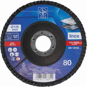 Brusna ploča lamelirana Lux Tools 125 mm K80 za metal