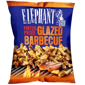 Grickalica ELEPHANT PRETZEL PIECES - GLAZIRANI S OKUSOM ROŠTILJA 125G