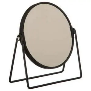 Tendance Five ogledalo na stalku, 20,5x18,5 cm, krom, metal crno