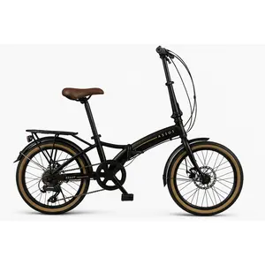 Gradski bicikl Asos 20 2D Sklopivi V6, crni