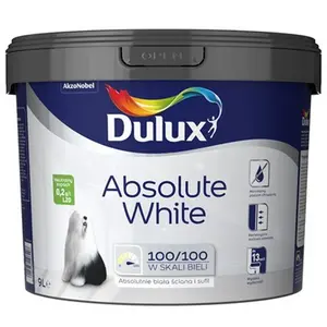 Boja za zid Dulux Absolute White, 9 l