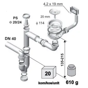 Odvod ZA SUDOPER JEDNODJELNI S-L FI90/PS-PP 31096