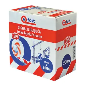 Ljepljiva traka Fost za označavanje neljepljiva crveno-bijela 70 mm x 200 m