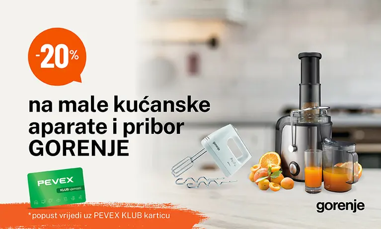 20% popusta na male kućanske aparate i pribor Gorenje 20% popusta na male kućanske aparate i pribor Gorenje