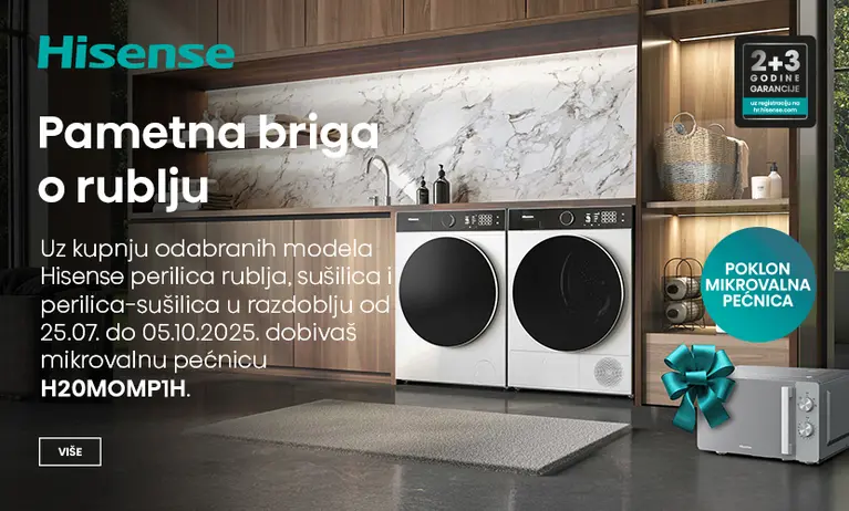 Hisense perilice i sušilice rublja uz poklon